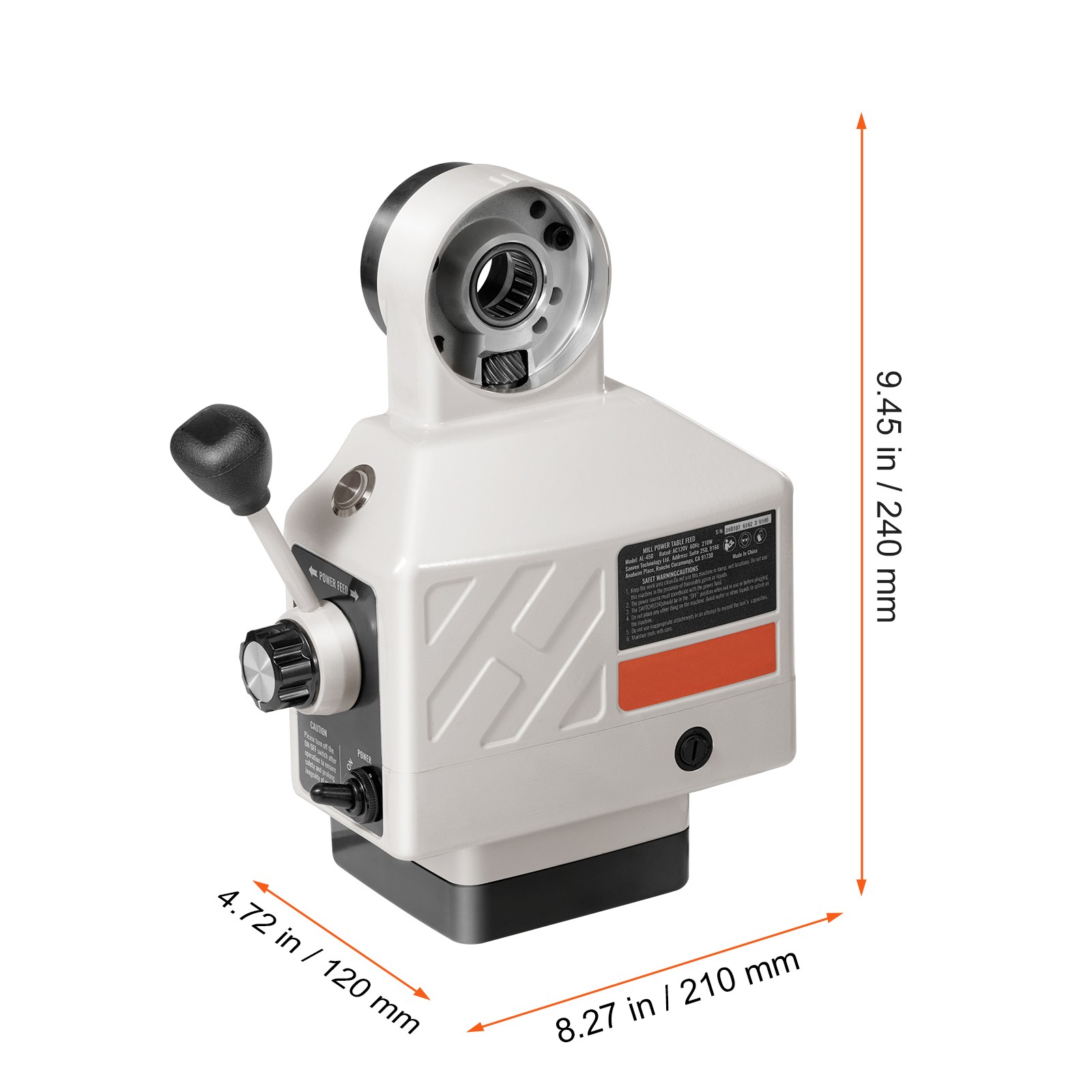 VEVOR Z-Axis Power Feed Table Mill for Milling Machine 450 in-lb Torque 0-200RPM