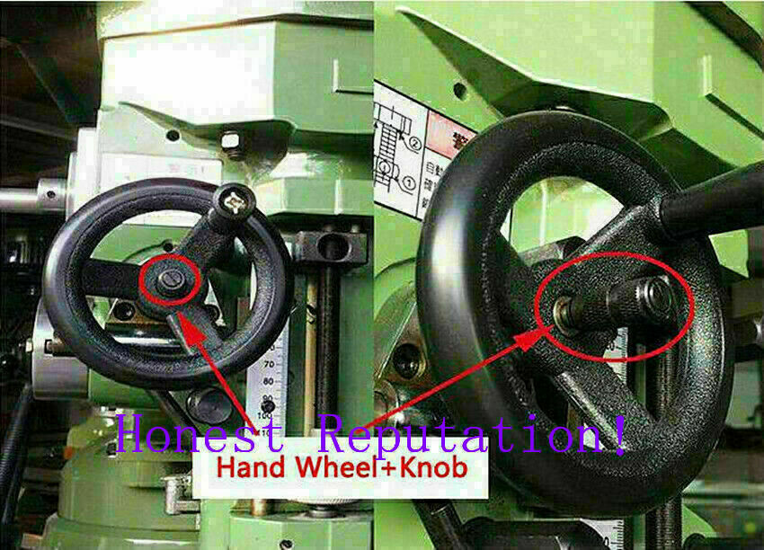 CNC Bridgeport Milling Machine Parts 1×Feed Hand Wheel + 1×Reverse Knob Assembly