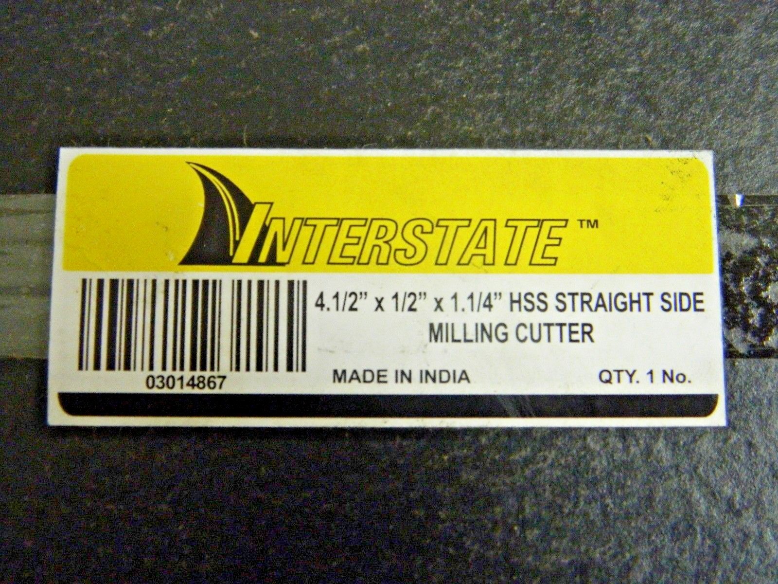 Interstate Side Milling Cutter HSS 4-1/2″ Dia x 1/2″ WOC x 1-1/4″ 18T 03014867