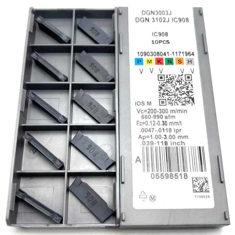DGN3102C / 3102J IC908 Carbide Grooving Inserts 3mm CNC Slotting Cemented Lathe