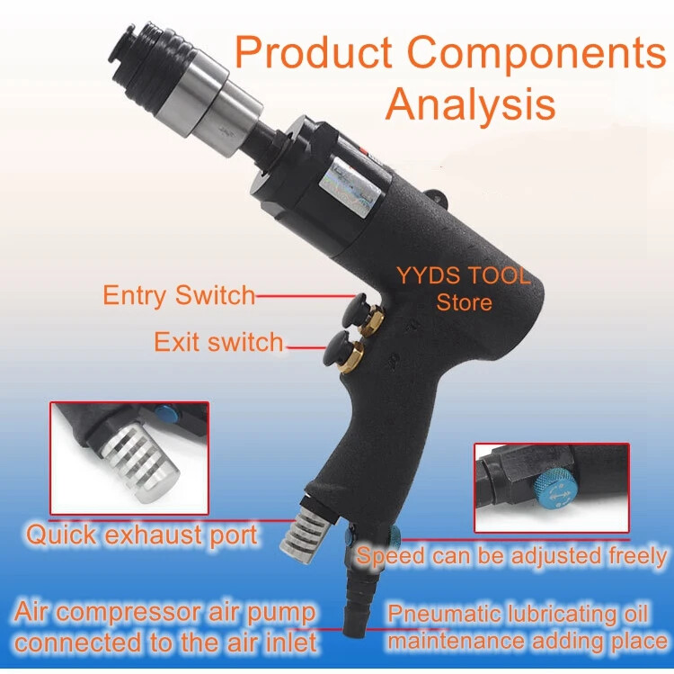Hand-held Gun-type Taps Back To The Clamps Pneumatic Tapping Machine