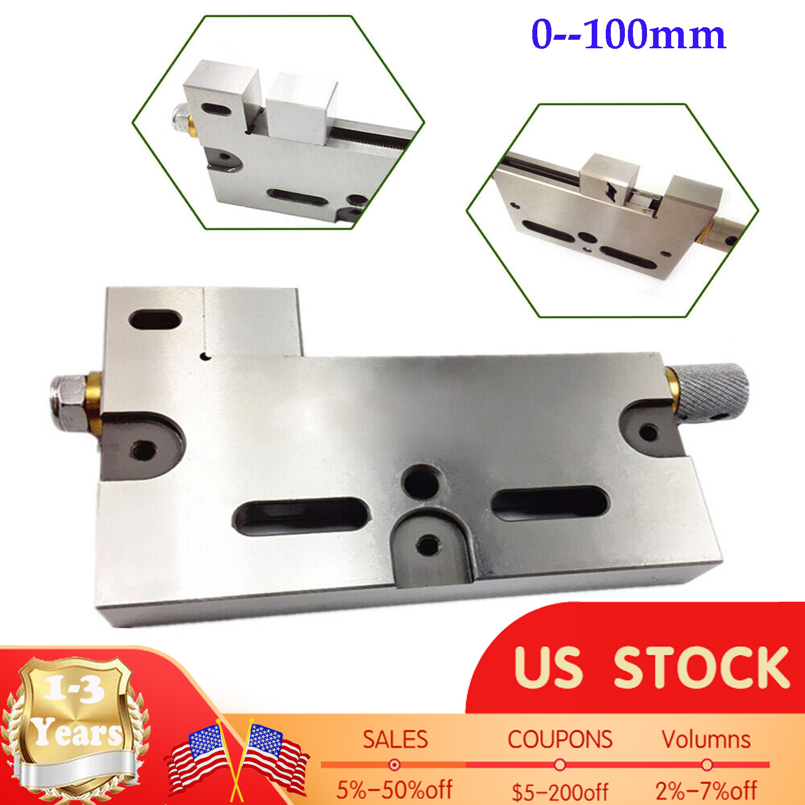 4″ Wire EDM Vise 0-100mm Clamping Range Stainless High Precision Jaw Opening 3Kg