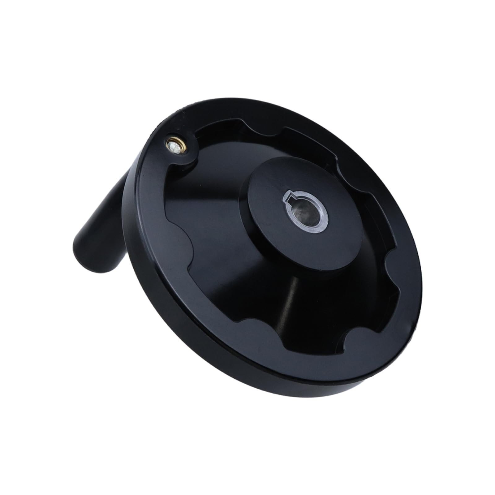 Pastlla 4.92″/ 125mm Black Back Corrugated Hand Wheel with Revolving Handle, …