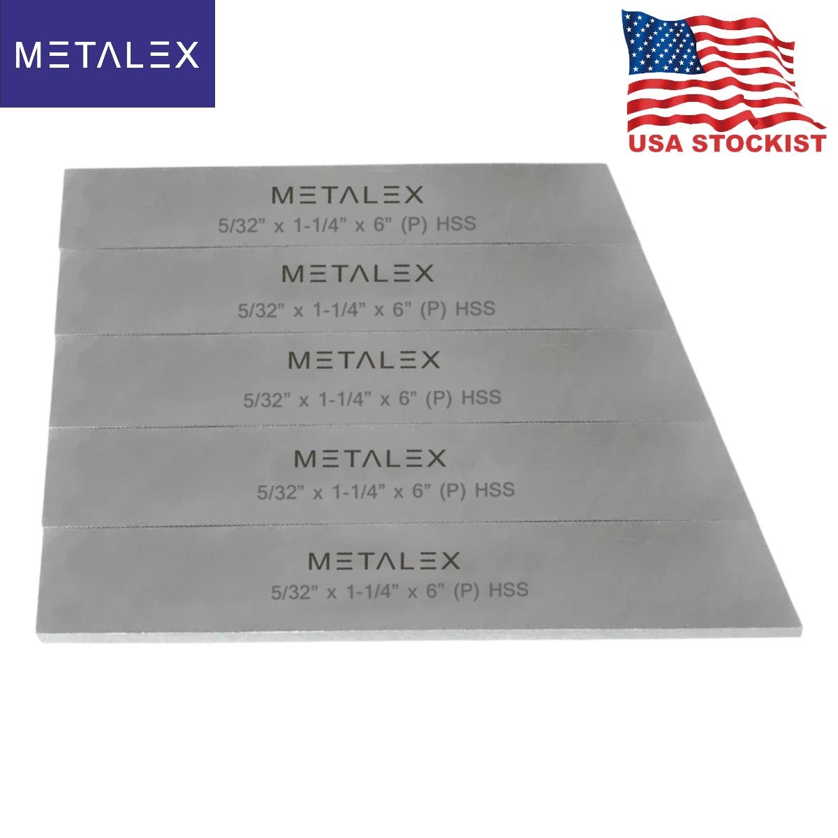 5/32″ x 1-1/4″ x 6″ Inch Lathe Cut Off Parting Tool Blade 5 Pcs HSS Set M2 Grade
