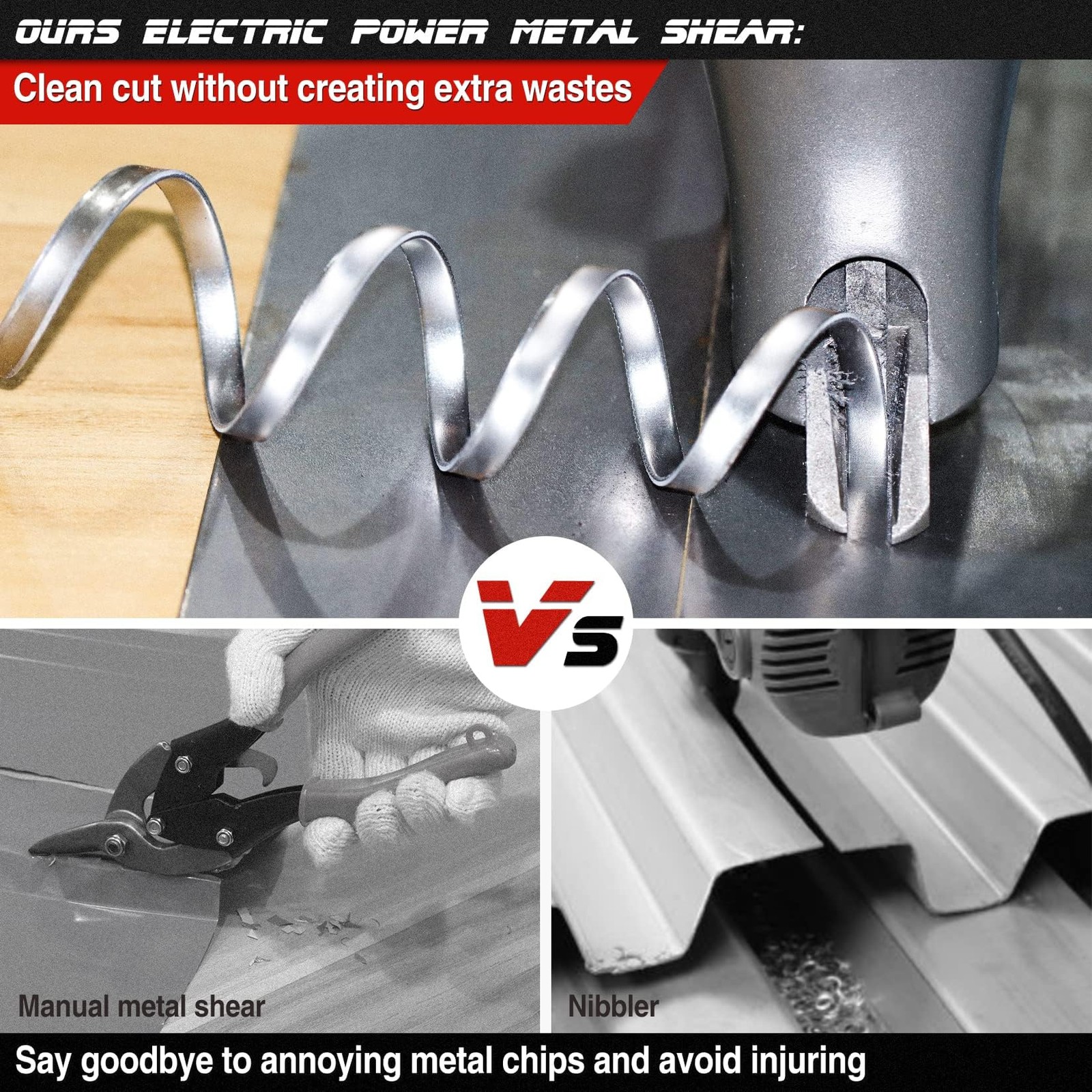 SHALL Electric Metal Cutting Shear, 4.0-Amp Corded Sheet Metal Cutter, Variab…