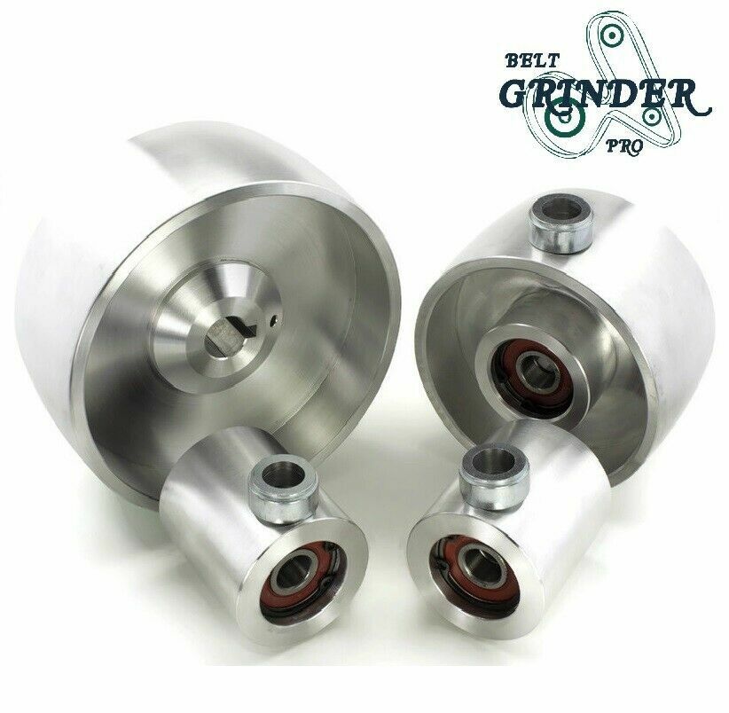 Belt Grinder 2×72 wheel set knife grinder 5″ Drive 7/8″ bore 4″ track 2″ Idler