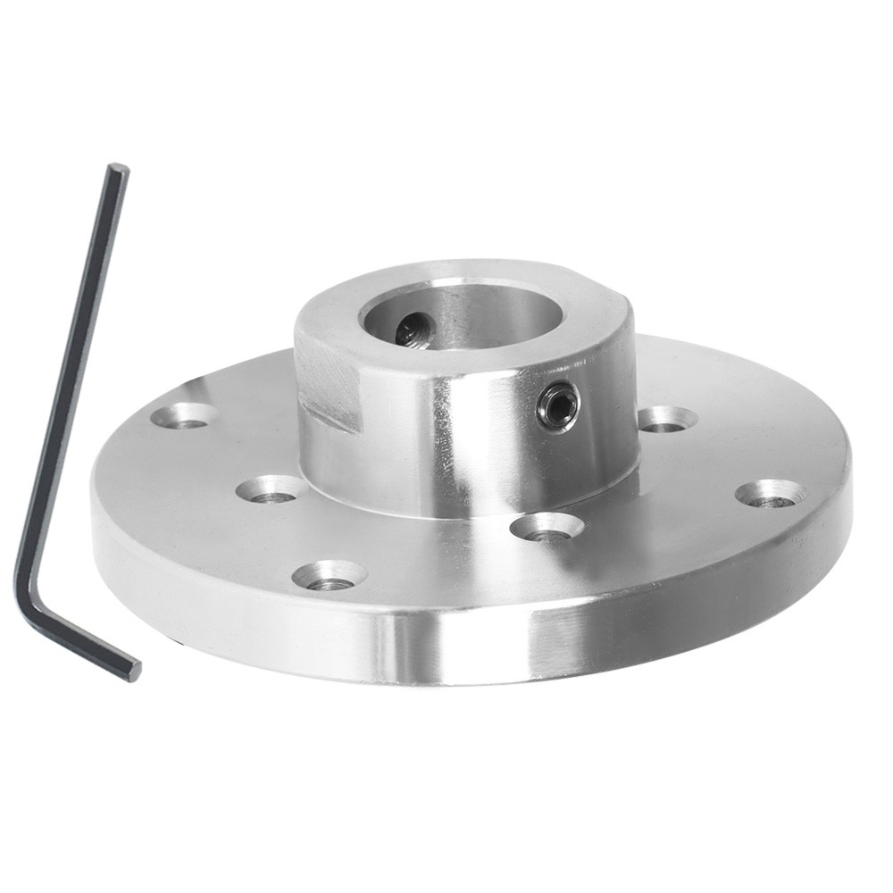 4-Inch Steel Wood Lathe Face Plate, 1 Inch x 8 tpi Threaded With Set Screws