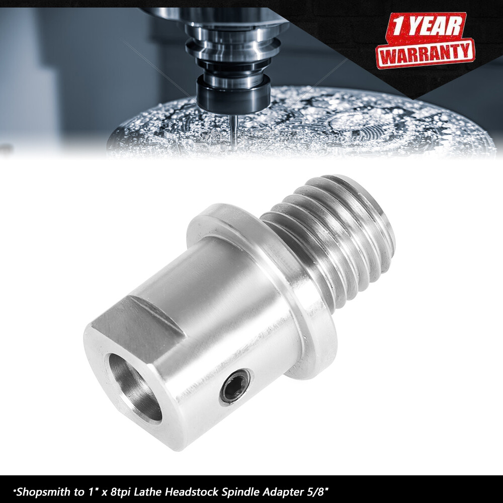 5/8″ Shopsmith to 1″ × 8tpi Lathe Headstock Spindle Adapter New