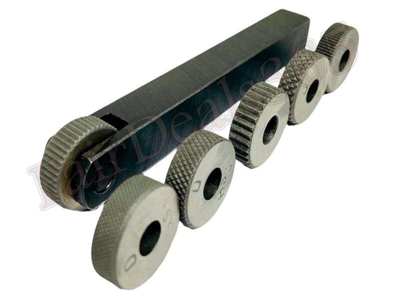 6 HSS knurls SHANK 10 x 10 x 100 MM with Single wheel knurling tool holder