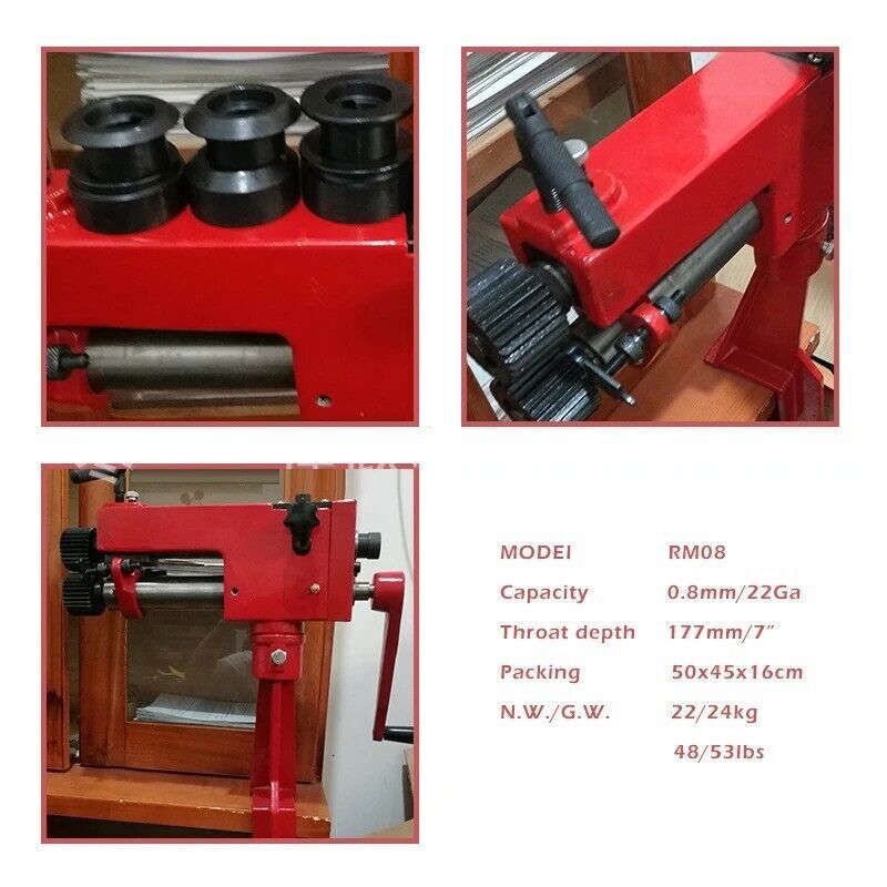Reeling Machine RM08 Engraving Machine Iron Sheet Crimping Machine Manual 0.8mm