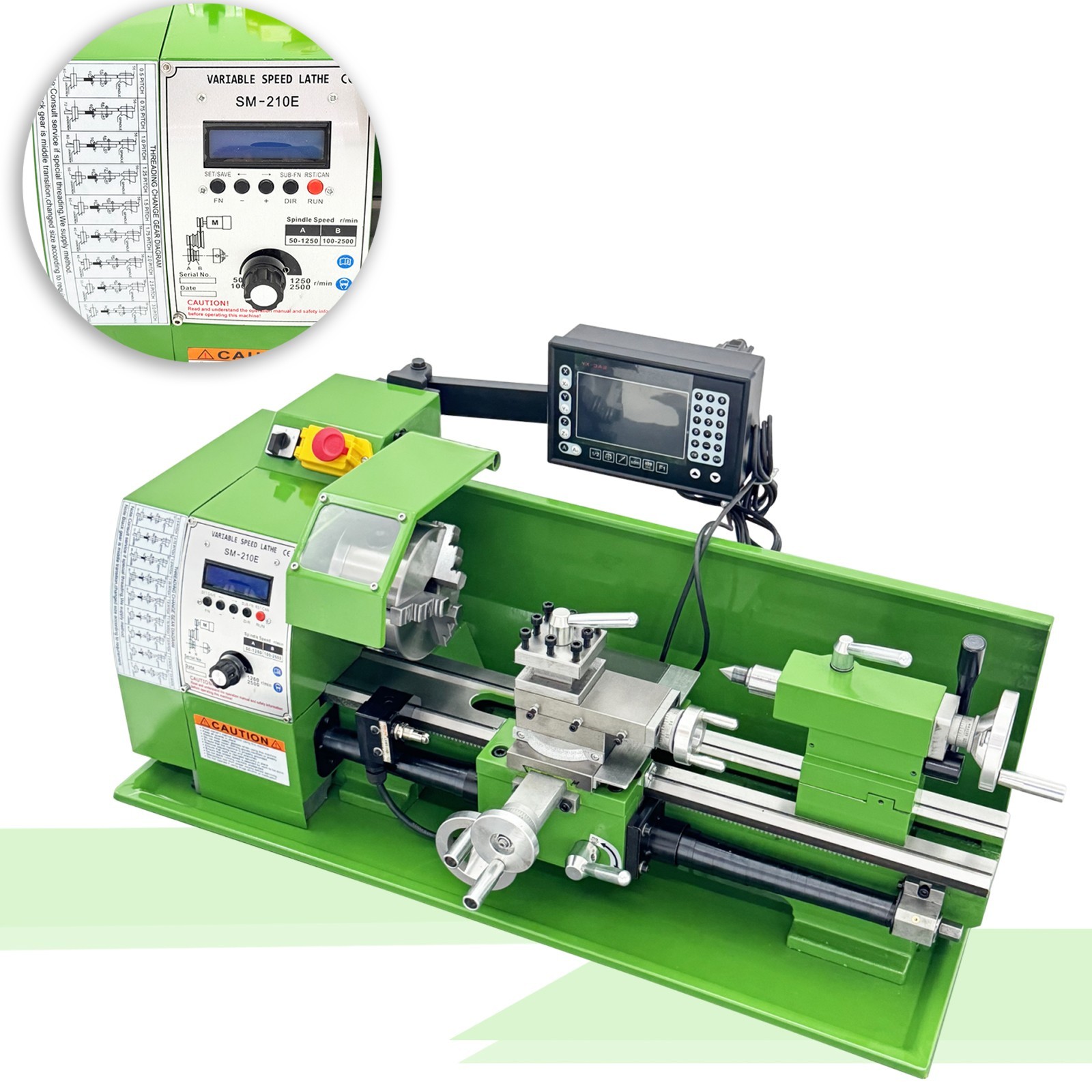110V 8″*16″ Variable Speed Lathe SM-210E Precision Instrument Metal Lathe 1.1KW
