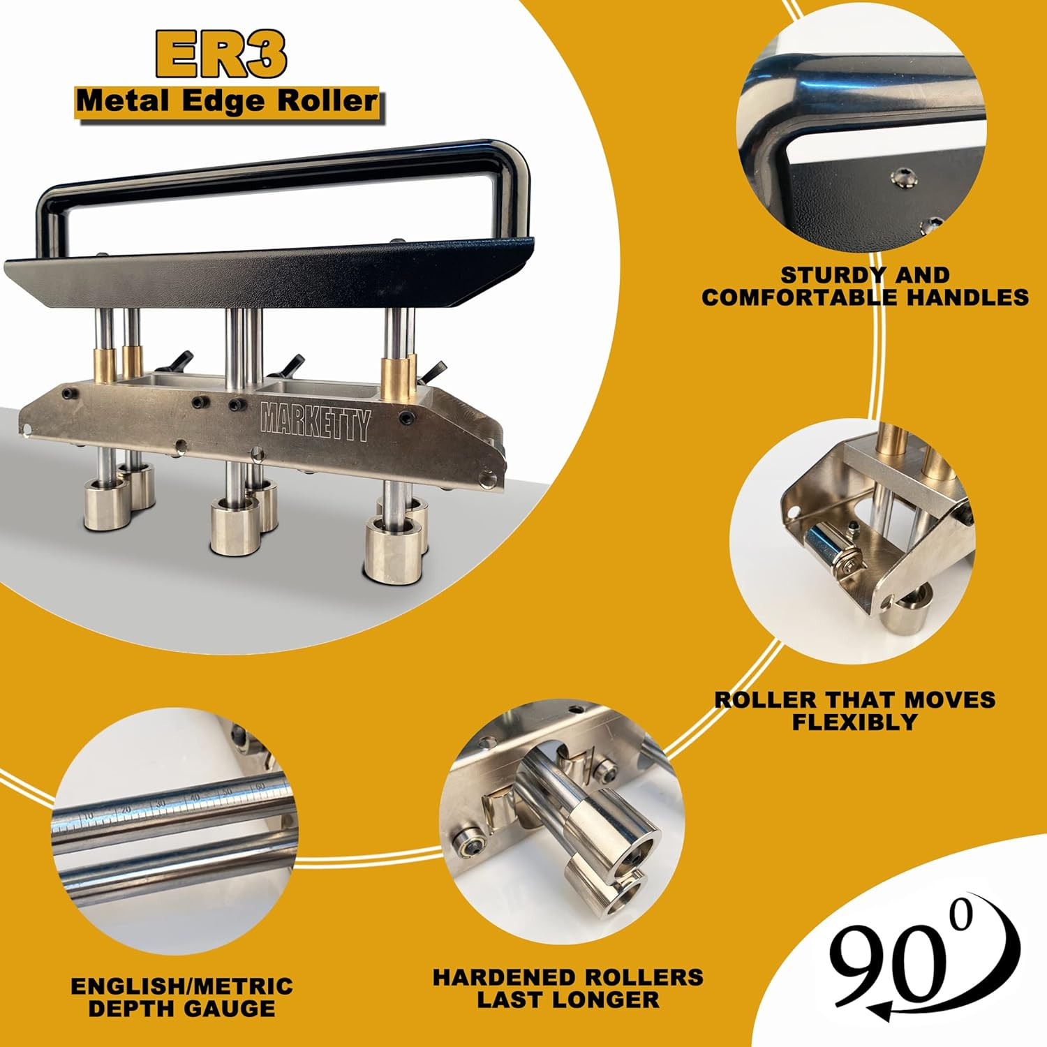 ER3 Three-Station Edge Roller Bender, Large Radius Sheet Metal Bead Roller Bende