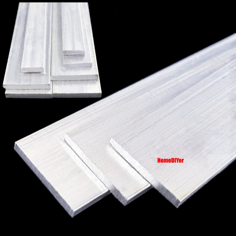 6061 Aluminium Flat Bar Strip Metal 500mm Length 1.4mm-35mm Thick Multiple Sizes
