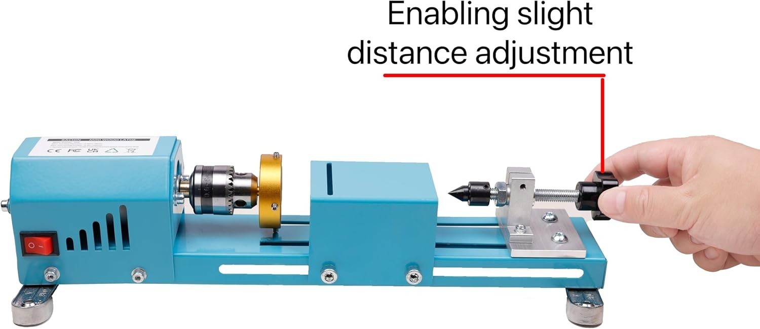 Compact and Powerful Mini Lathe for DIY Woodworking – 96W, 7-Speed Functionality
