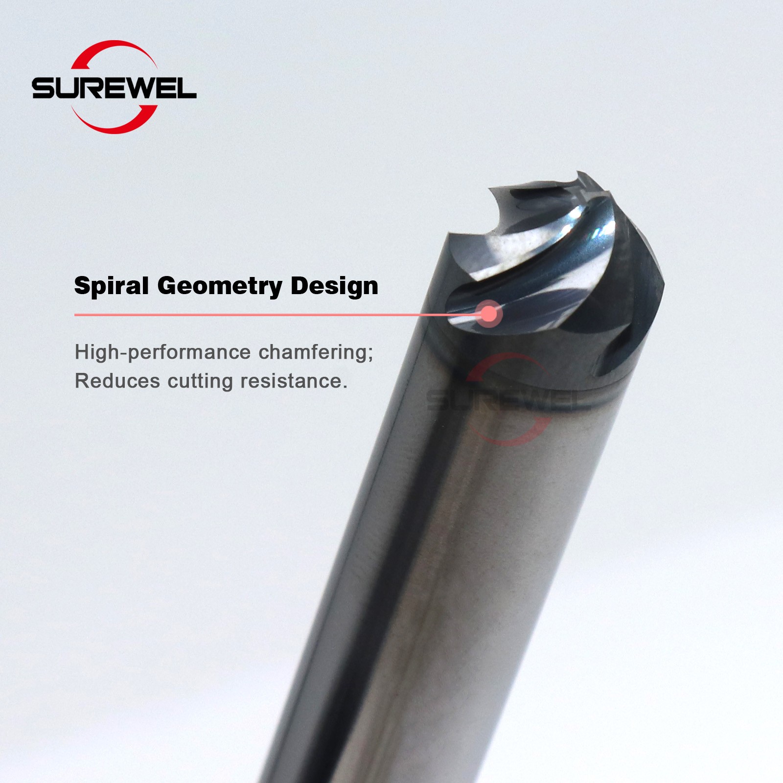 CNC 4Flute Spiral Chamfer Cutter 30/60/90/120 Degree AlTiN Coated Deburring Tool