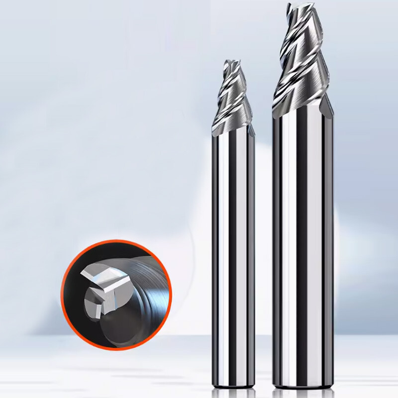 60° Flat Bottom Tapered Milling Cutter 3 Flutes End Mill Router Bit 4-12mm Shank