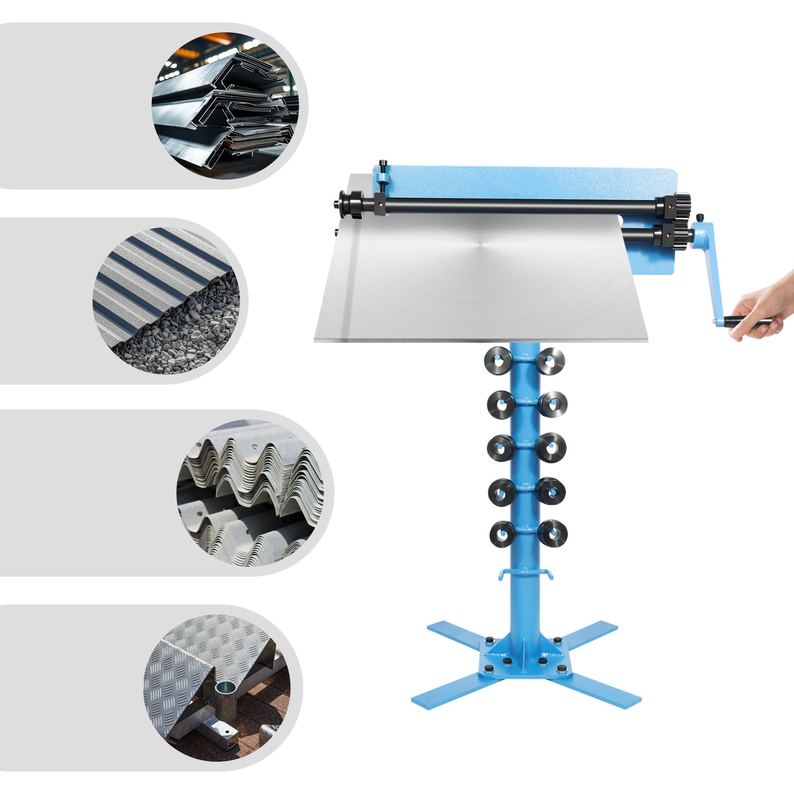 Manual Bender Bead Roller Sheet Metal Bending Machine 6 Pairs Profile Roller
