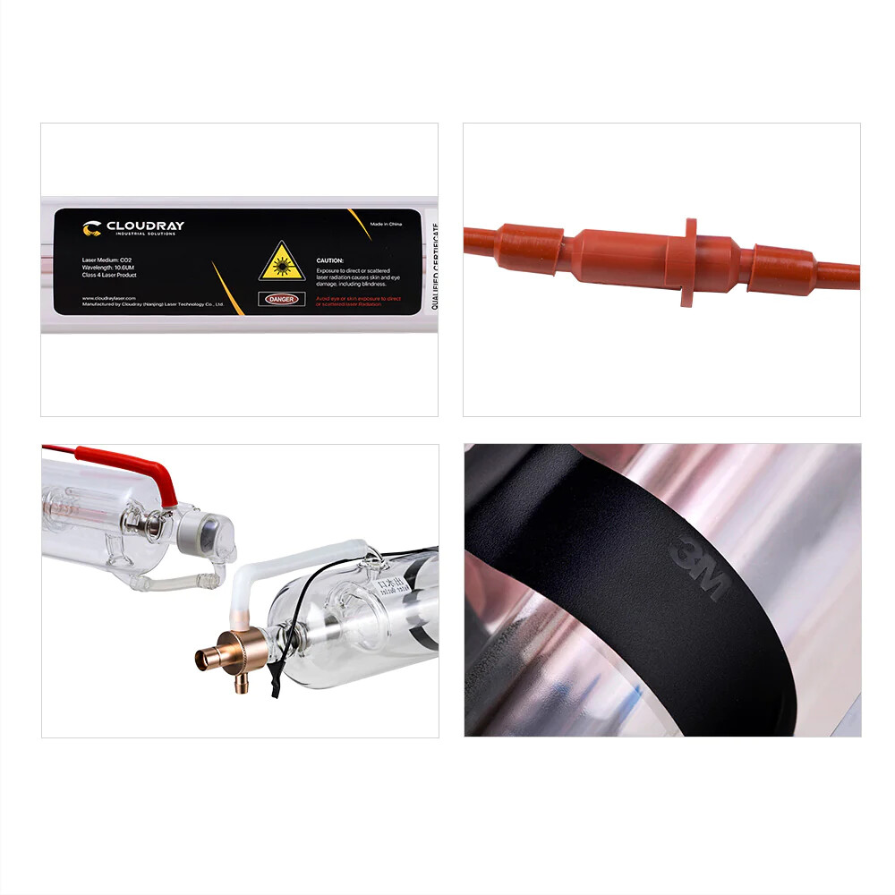 90W CR Series Upgraded Metal Head CO2 Laser Tube & 110V CO2 Power Supply