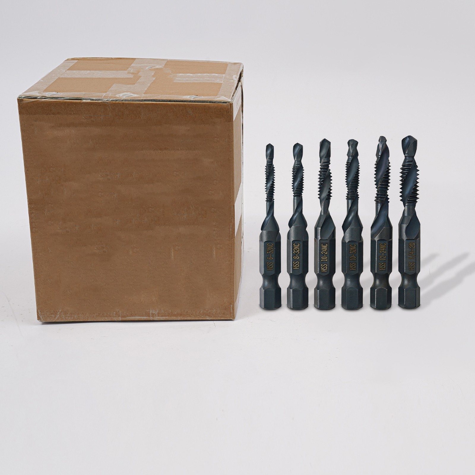 Drill Tap Bit Set 12PCS American Standard Drill Tap Set High-speed Steel 4341