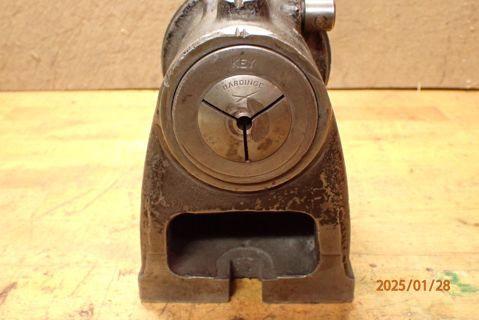 LOT B OLDER HARDINGE H-4 5C COLLET INDEX FIXTURE W/ DRAW BAR MACHINIST FIXTURE