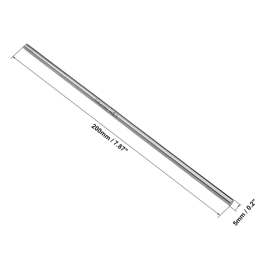 uxcell 1pcs Round Steel Metal Rods, 5mm x 200mm High x 200mm, Silver