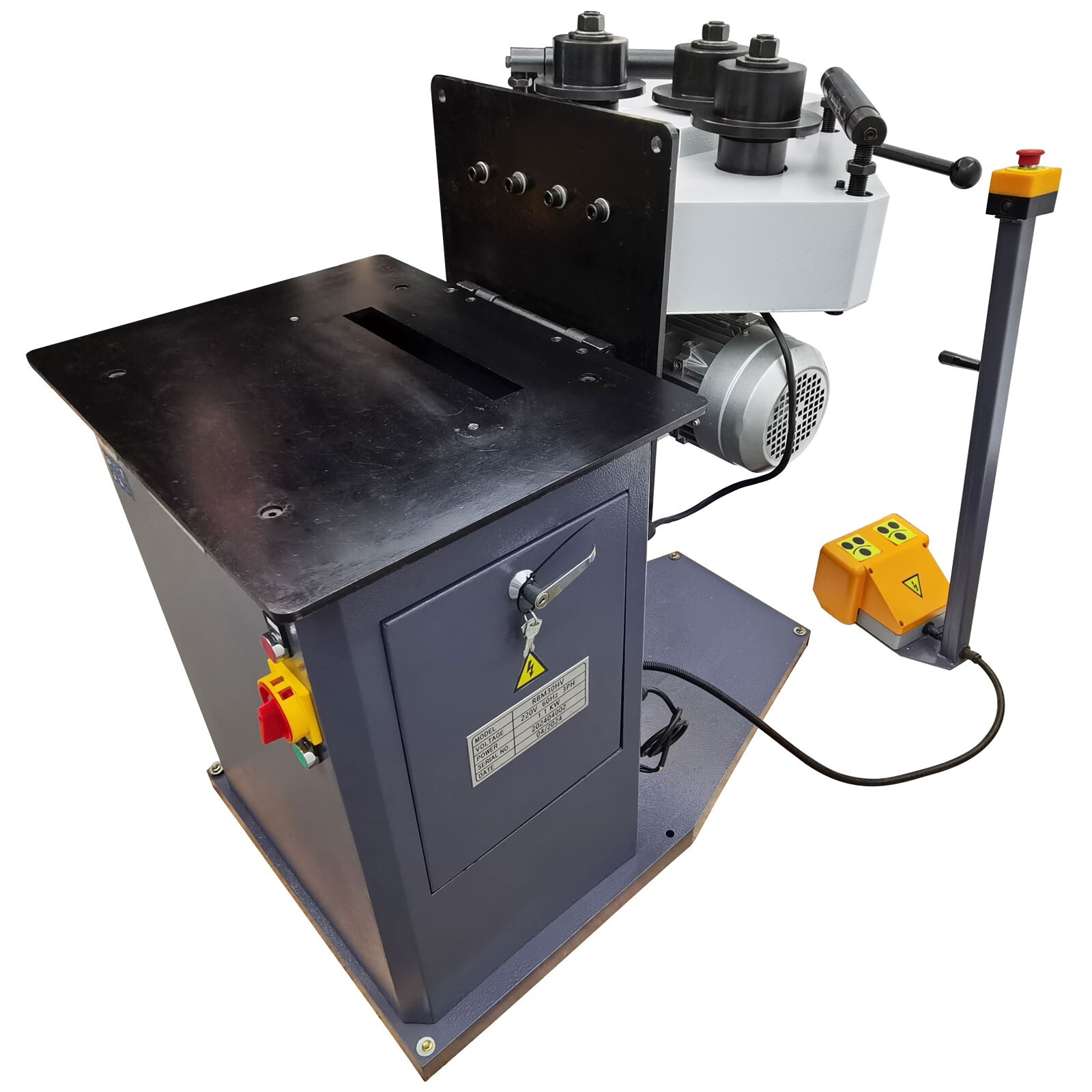 1.1KW 220V Three Roller Round Bending Machine Horizontal Vertical Pinch Roll Ben