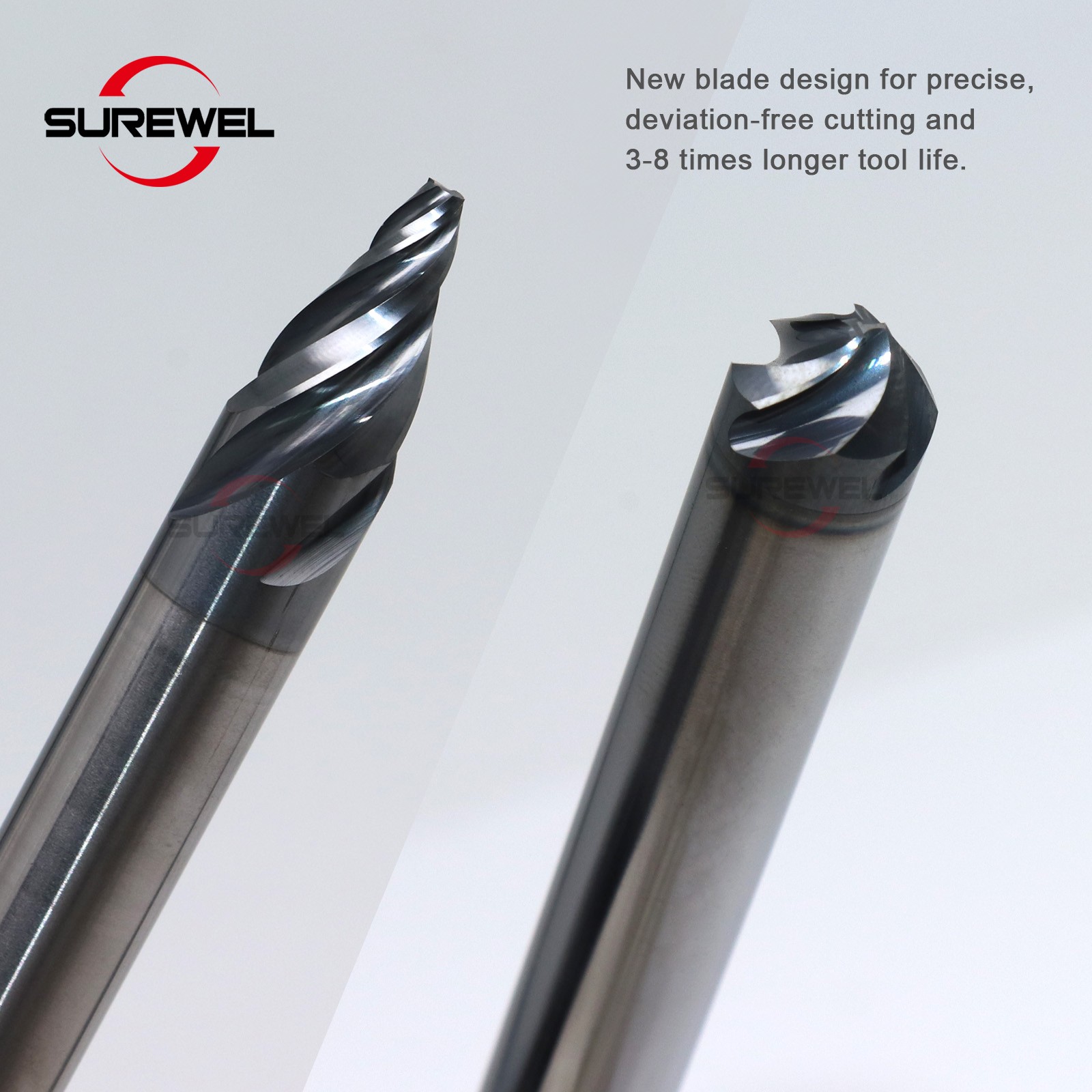 CNC 4Flute Spiral Chamfer Cutter 30/60/90/120 Degree AlTiN Coated Deburring Tool