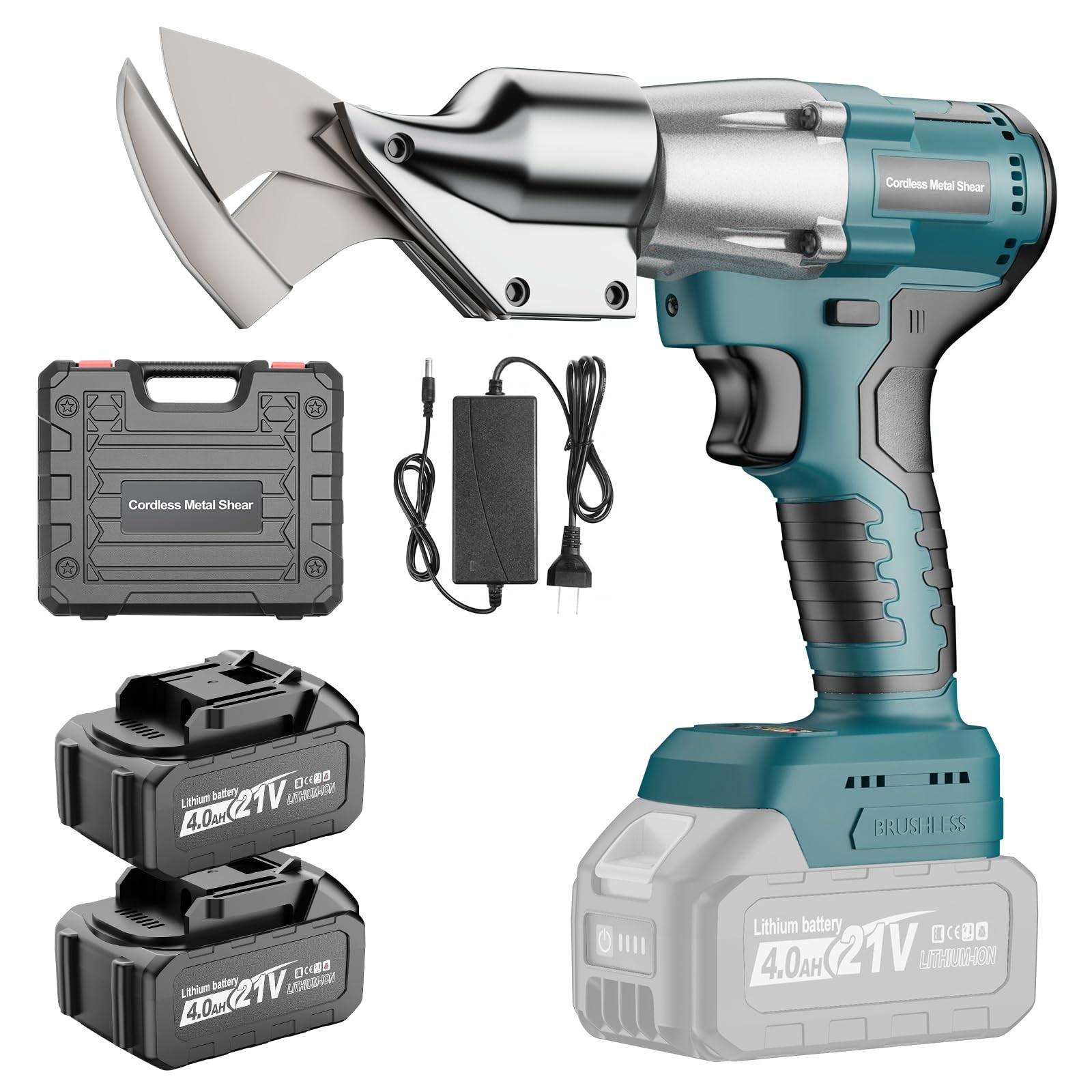Cordless Sheet Metal Cutter, Metal Shear Battery Powered, Brushless Electric …