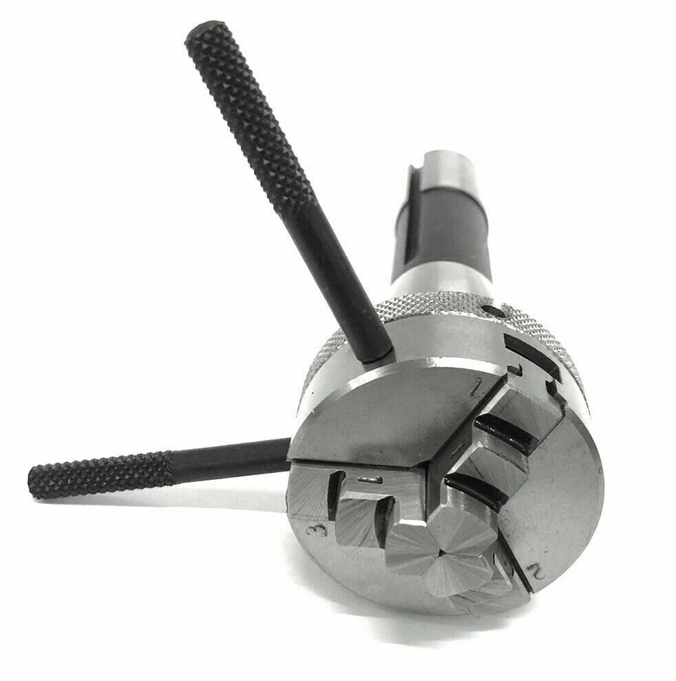 50mm 3 Jaw Self Centering 2″ Mini Lathe Chuck M14x1 With R8 Shank Arbor 7/16 UNF
