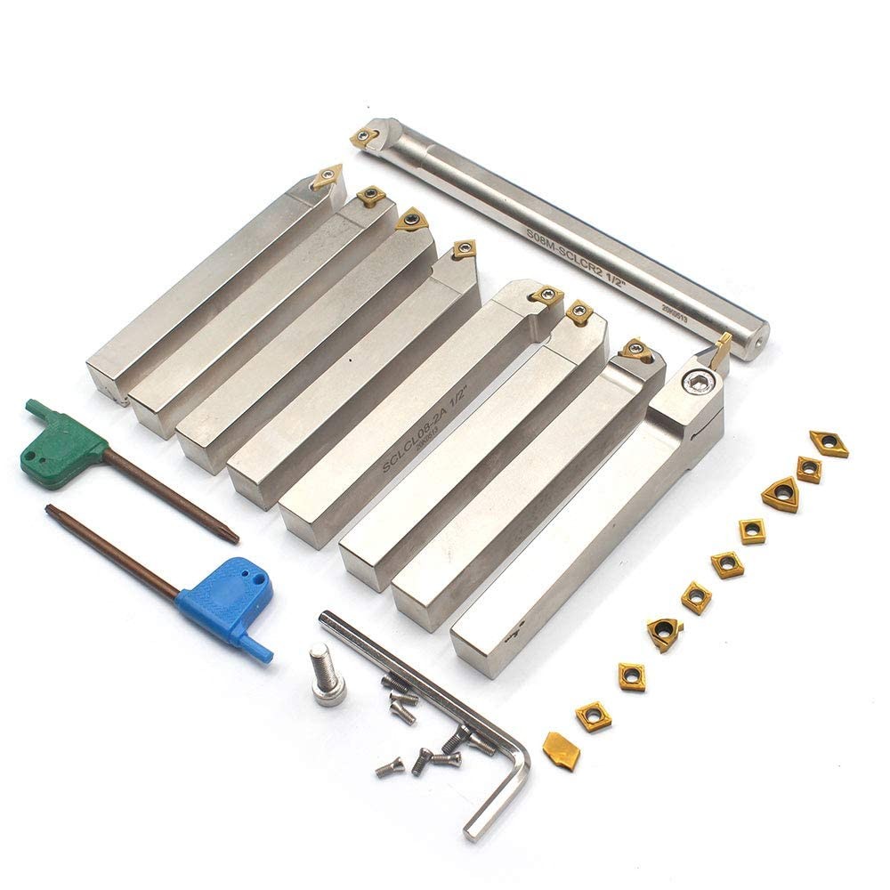 OSCARBIDE 1/2″Shank Nickel Plated Indexable Lathe Turning Tool Holder and Bor…