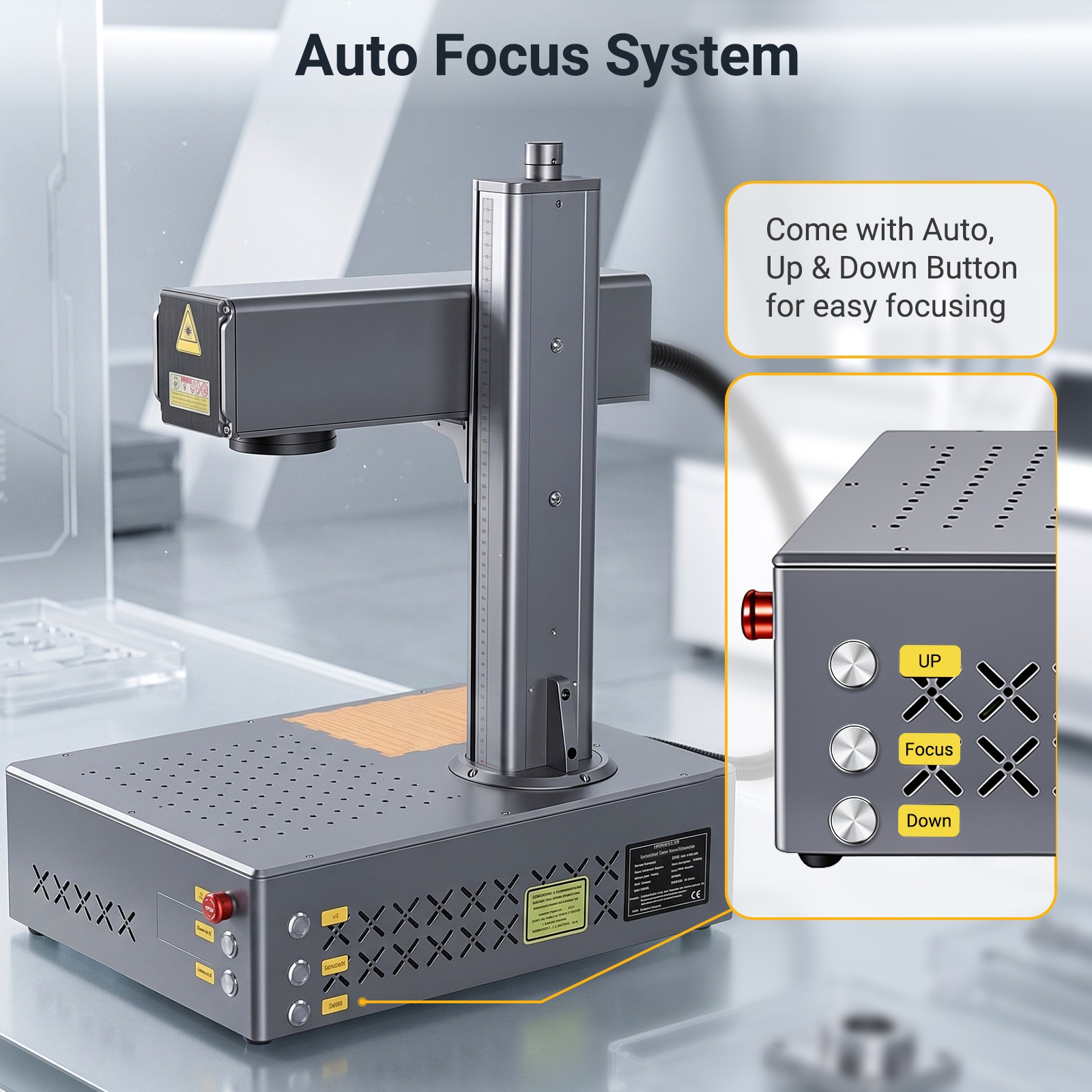 60W Portable JPT Mopa M7 Auto Focus Fiber Laser Marking Engraving Machine Marker