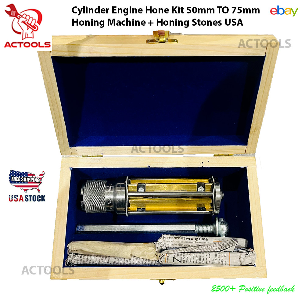 Cylinder Engine Hone Kit 50mm To 75mm Honing Machine plus 4 Set Honing Stones