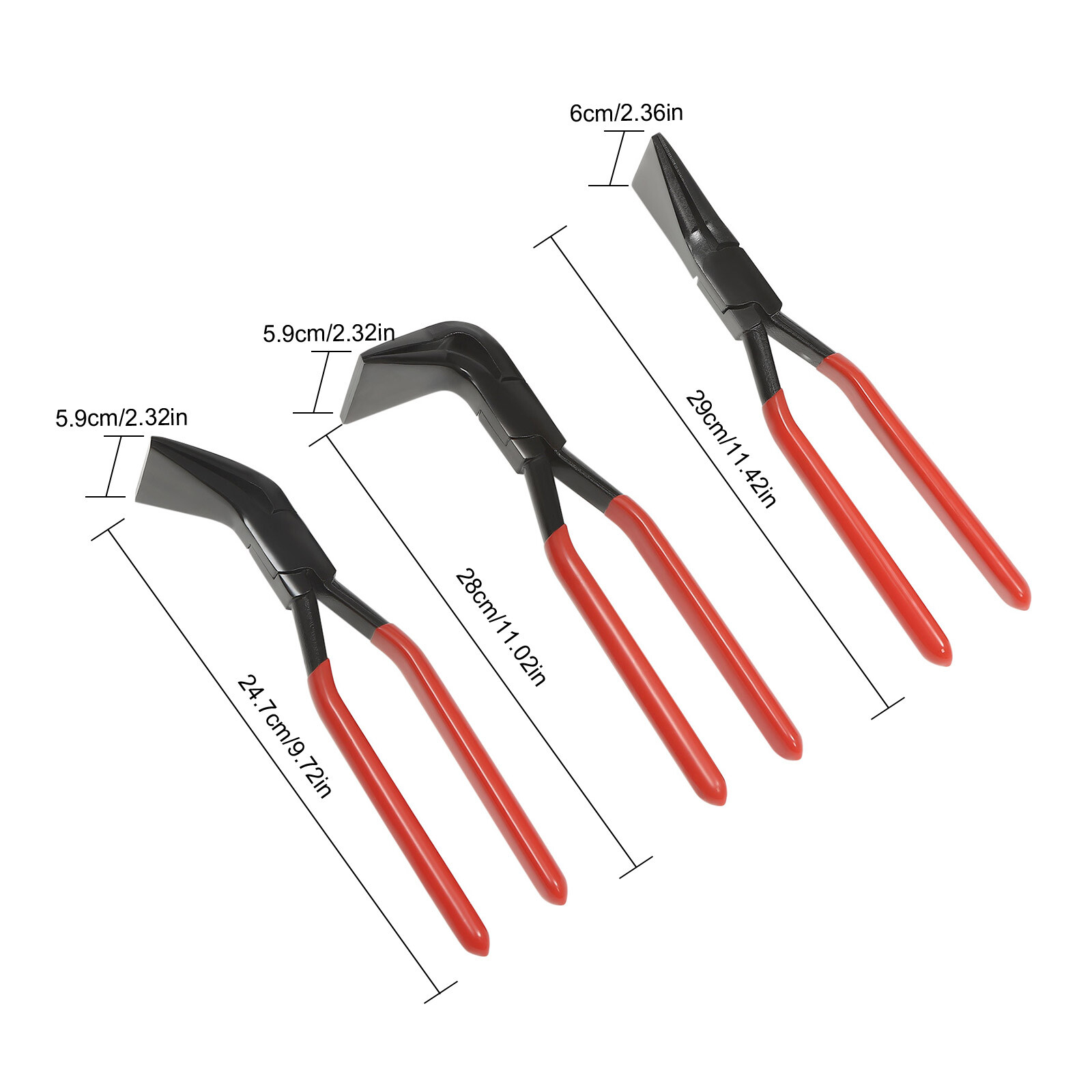 3-Piece Sheet Straight Bending Plier Hand Seamers Sheet Metal Tool 45° & 90°