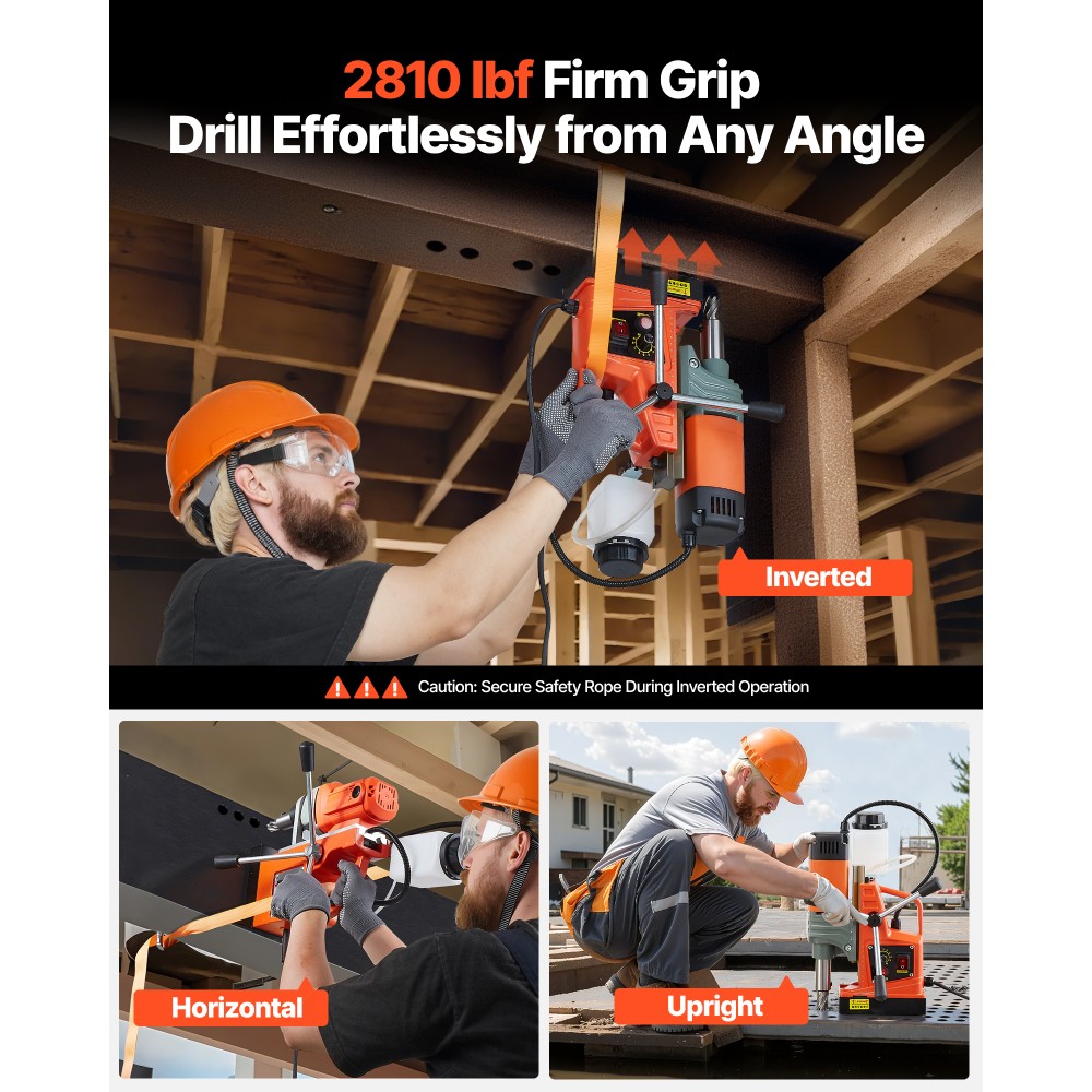 Magnetic Drill Press 1400W 2 Inch Boring Diameter 2810 lbf Portable Mag Drill