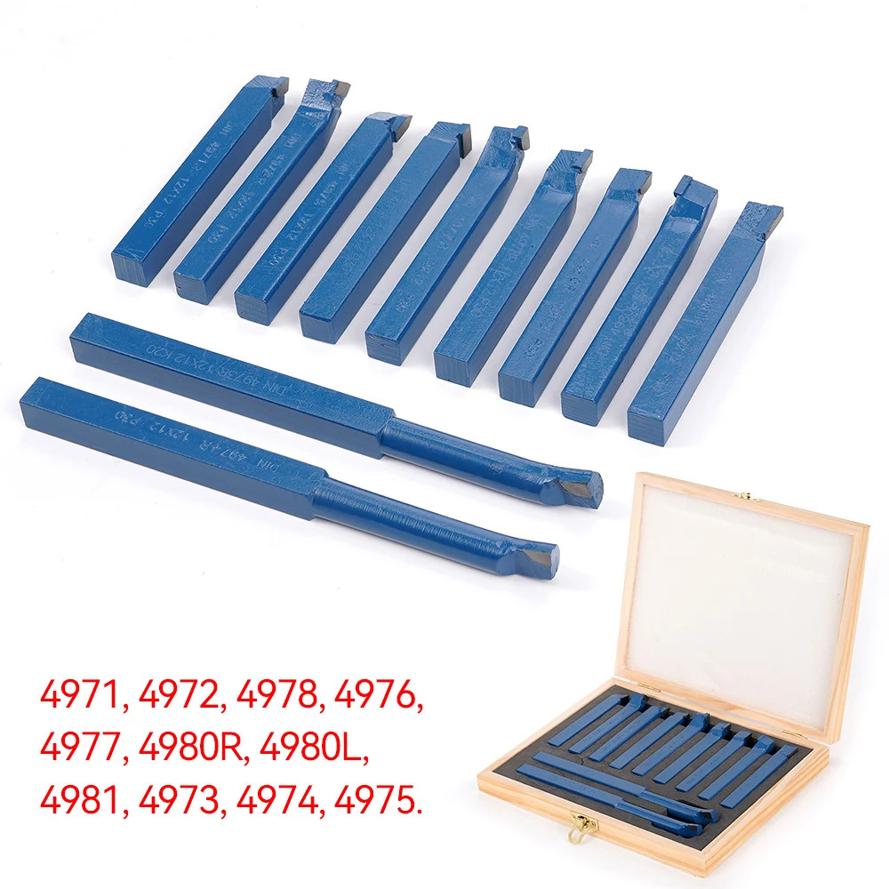 11Pcs P30 Carbide Lathe Tool Set 8/10/12mm Turning Boring Thread Bits Metal Cut