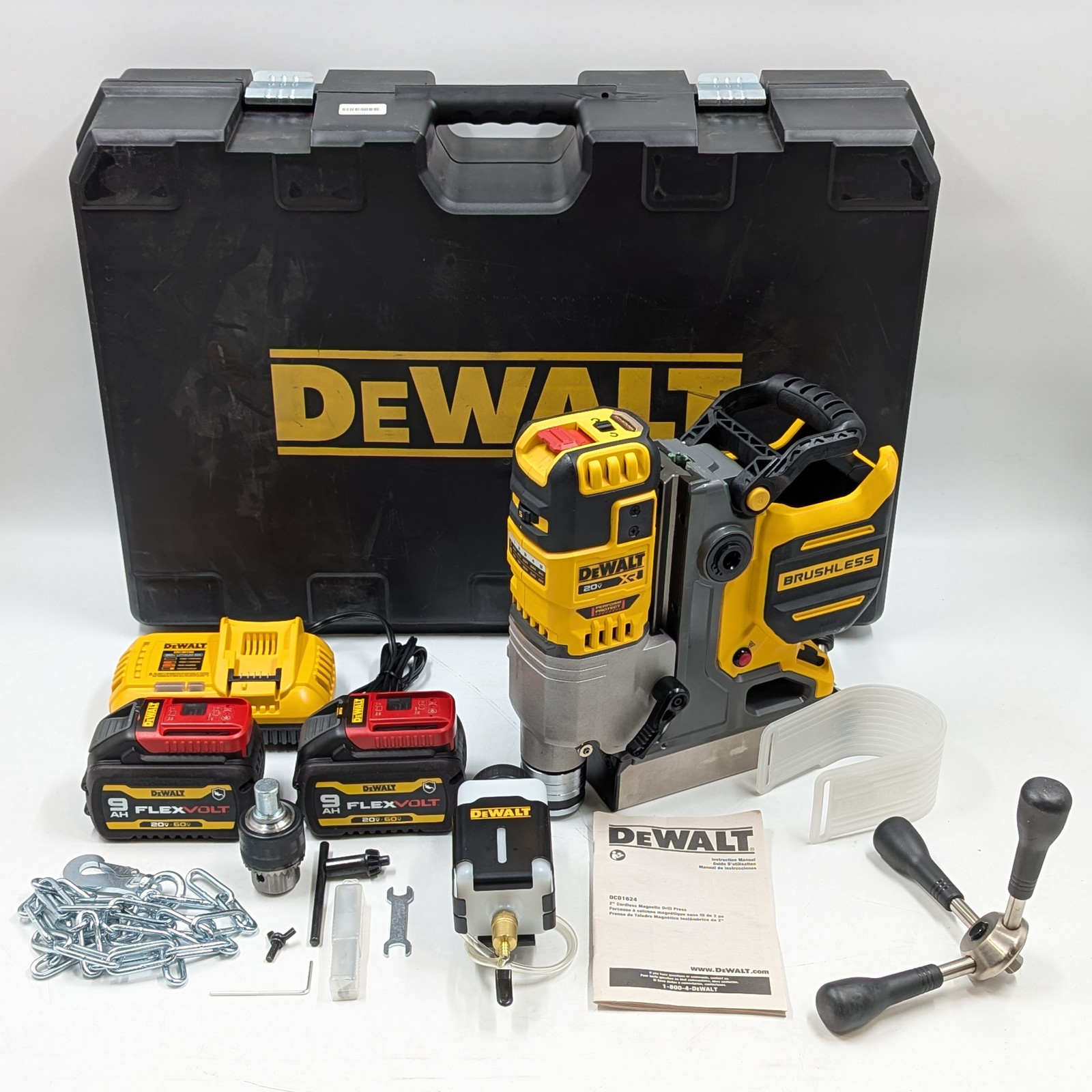 DeWalt Cordless Brushless Magnetic Drill Press Kit w/Hard Case (DCD1624) Yellow