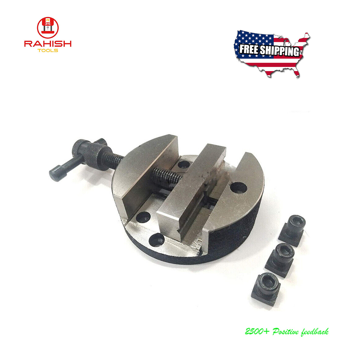 New Round Vice 80mm for 3″ & Rotary Milling Table Supplied 4″ With T nuts USA