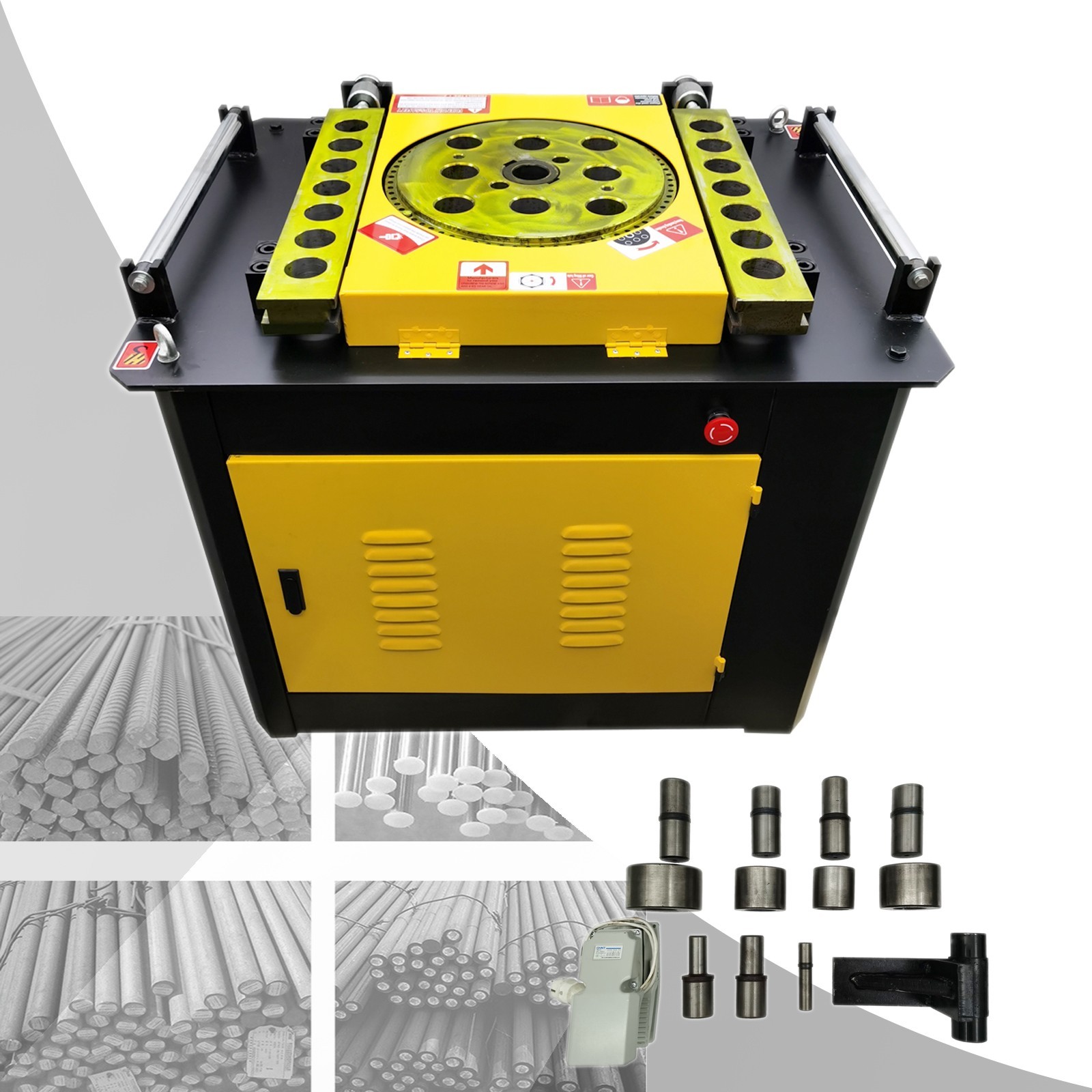 220V 3-Phase 4KW GW50J Rebar Bender 1/4 -2 Capacity 0-180° Angle