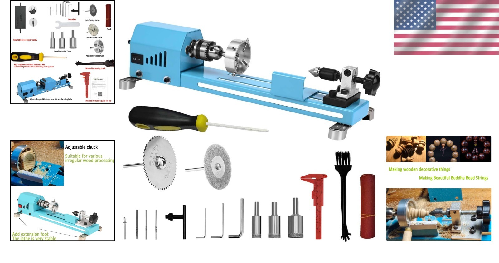 Small Wood Lathe for Crafts and Artwork