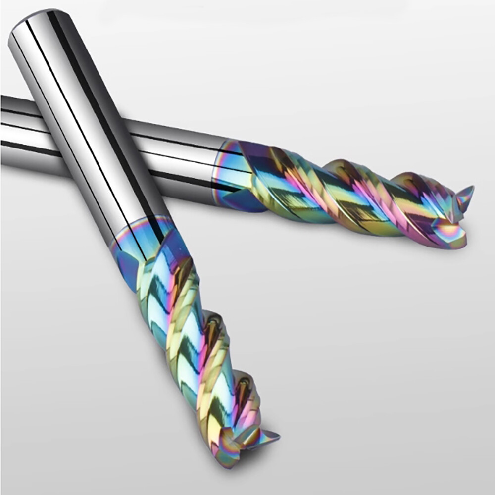 For Aluminum HRC55 Colorful Tungsten Steel Flat End Milling 1-20mm 3F CNC cutter