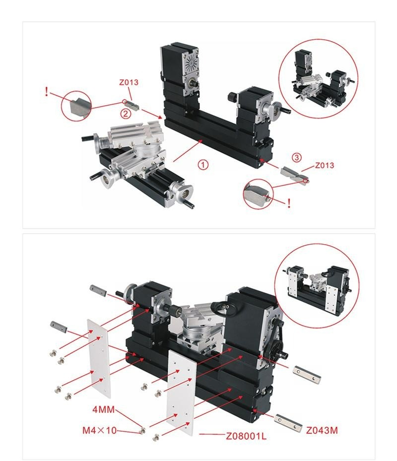 High Power 60W Miniature Metal Rotary Lathe Model Making Lathe Equipment