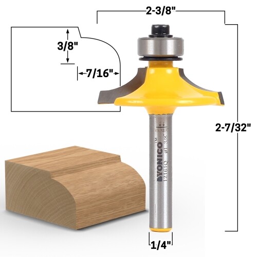 Thumbnail Euro Style Door and Drawer Front Router Bit-1/4″ Shank-Yonico 12161q