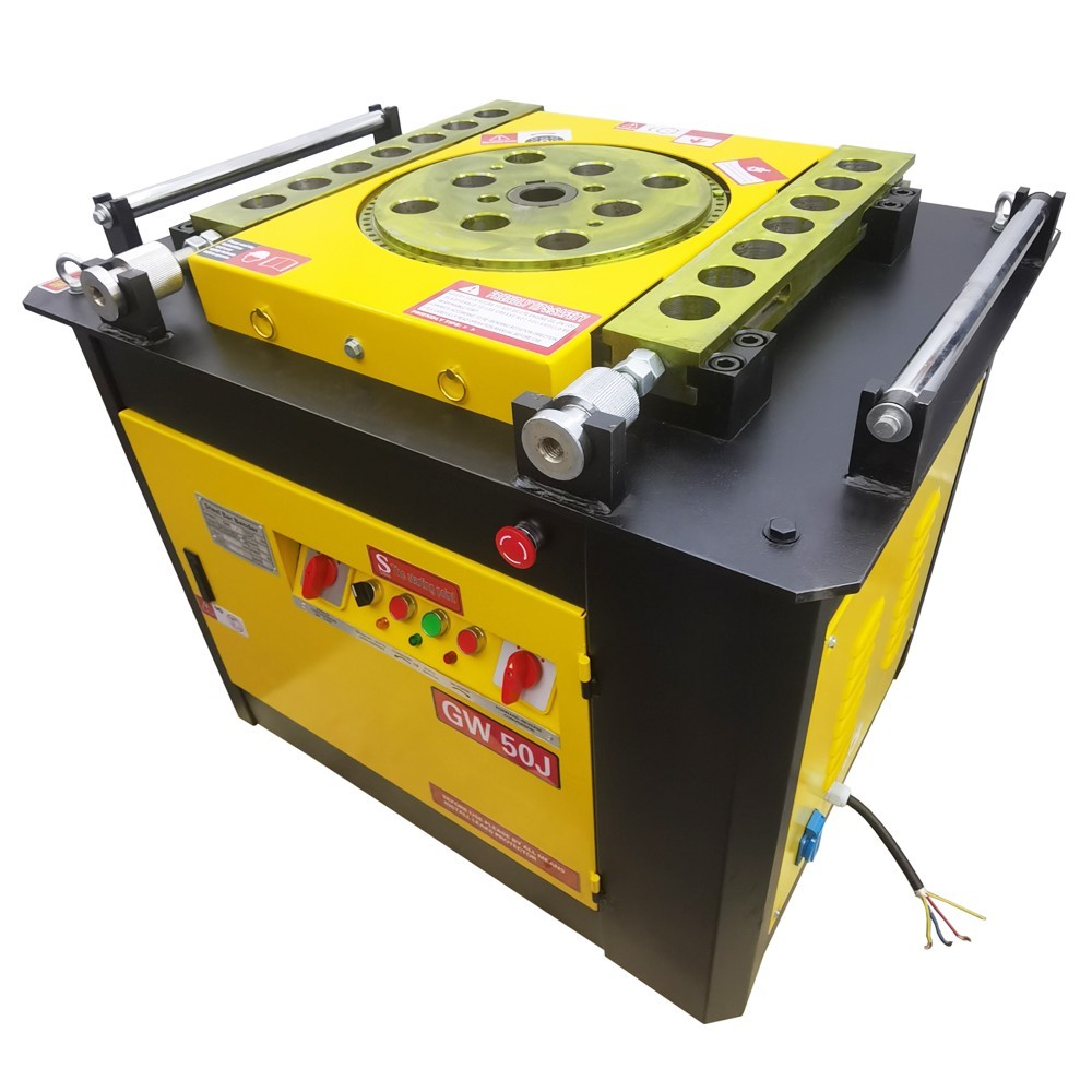 GW 50J Industrial Rebar Bender Machine Bends 6-50mm Rebar, 4KW Copper Motor 180°