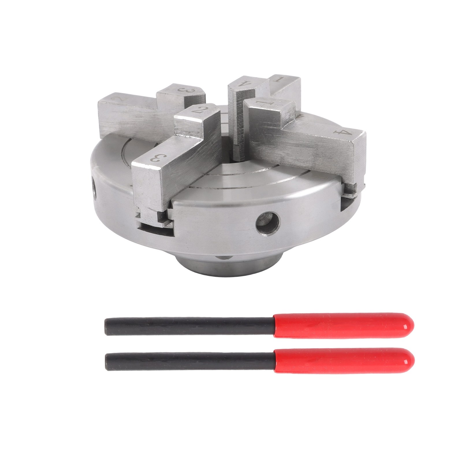 4 Inch Hardened Steel 4 Jaw Lathe Chuck Set 1×8 TPI Self Centering Chuck