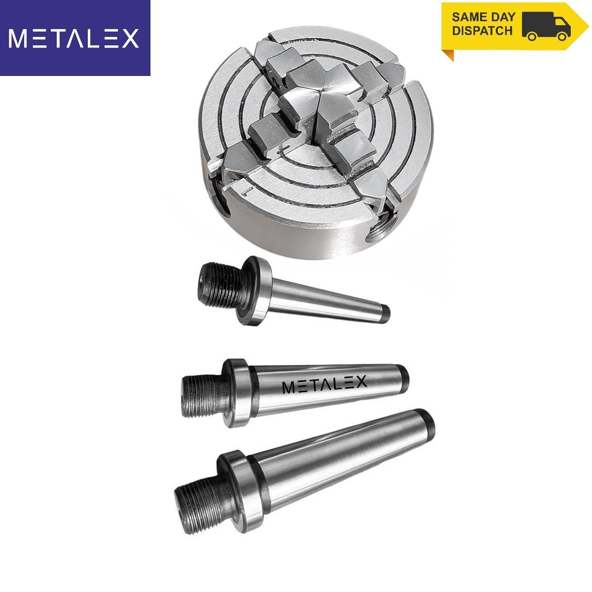 2-3/4″ 70mm 2.75″ Independent 4 Jaw Lathe Chuck MT1 MT2 MT3 Adapters Drill Metal