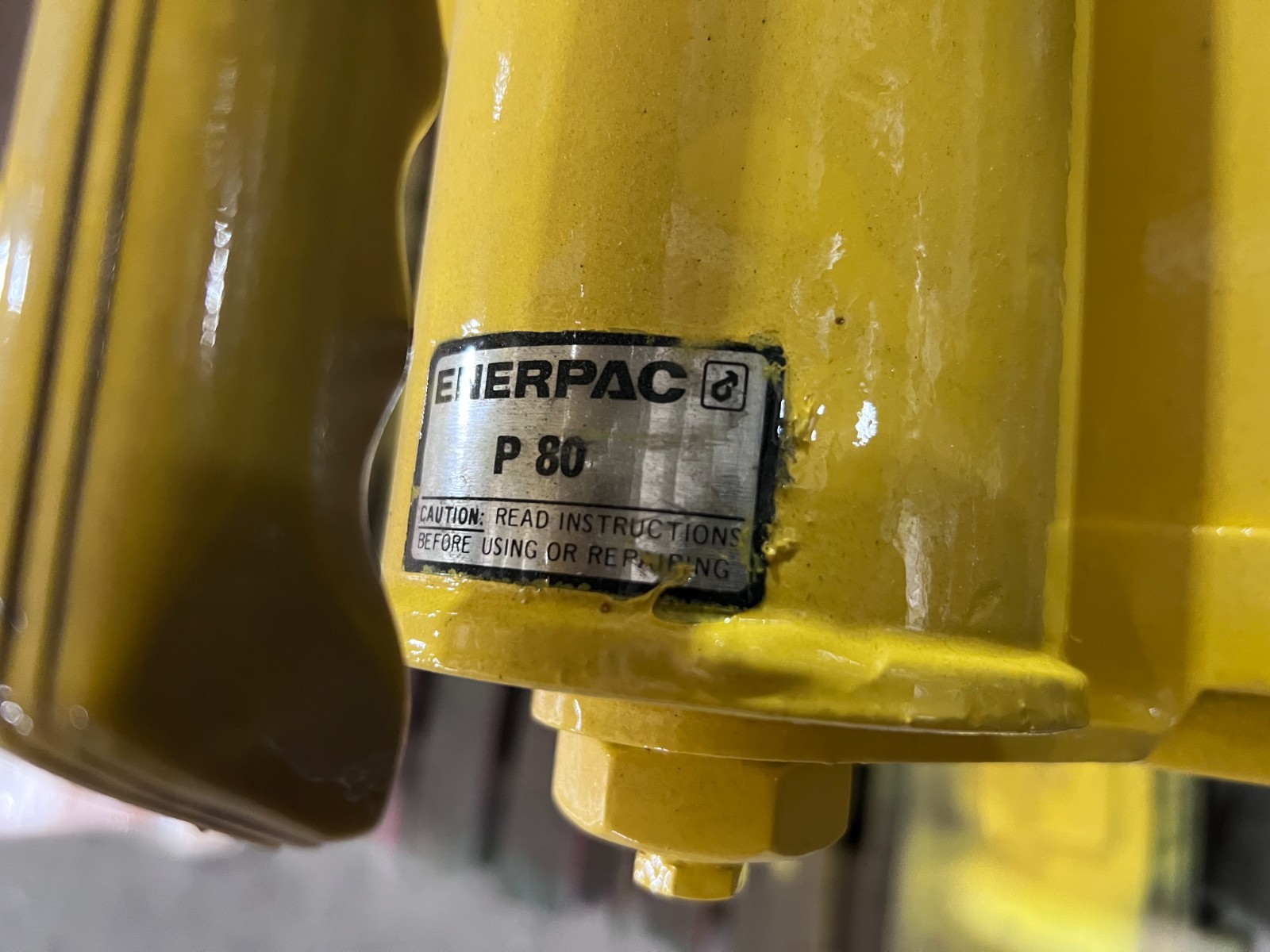 ENERPAC 25 TON 13″ STROKE H-FRAME MANUAL HYDRAULIC PRESS W/ TABLE LIFT CYLINDER
