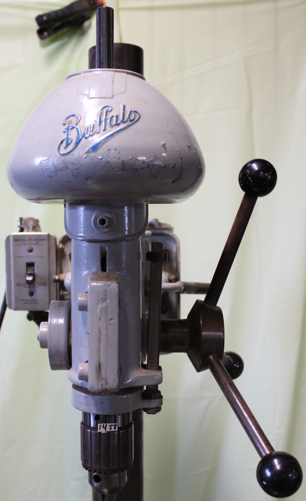 Pre-War INDUSTRIAL Grade BUFFALO FORGE Co. No. 15 Heavy Duty Drill Press w/ Cab