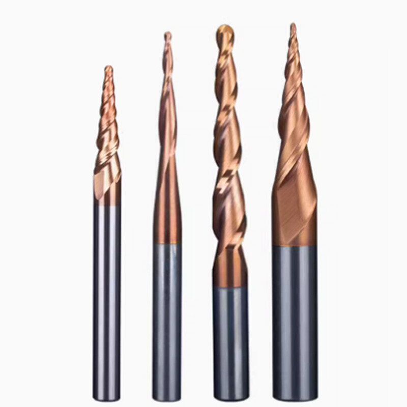Solid Carbide Taper Ballnose End Mill Ball Nose End Mill Router Bit TiSiN Coated