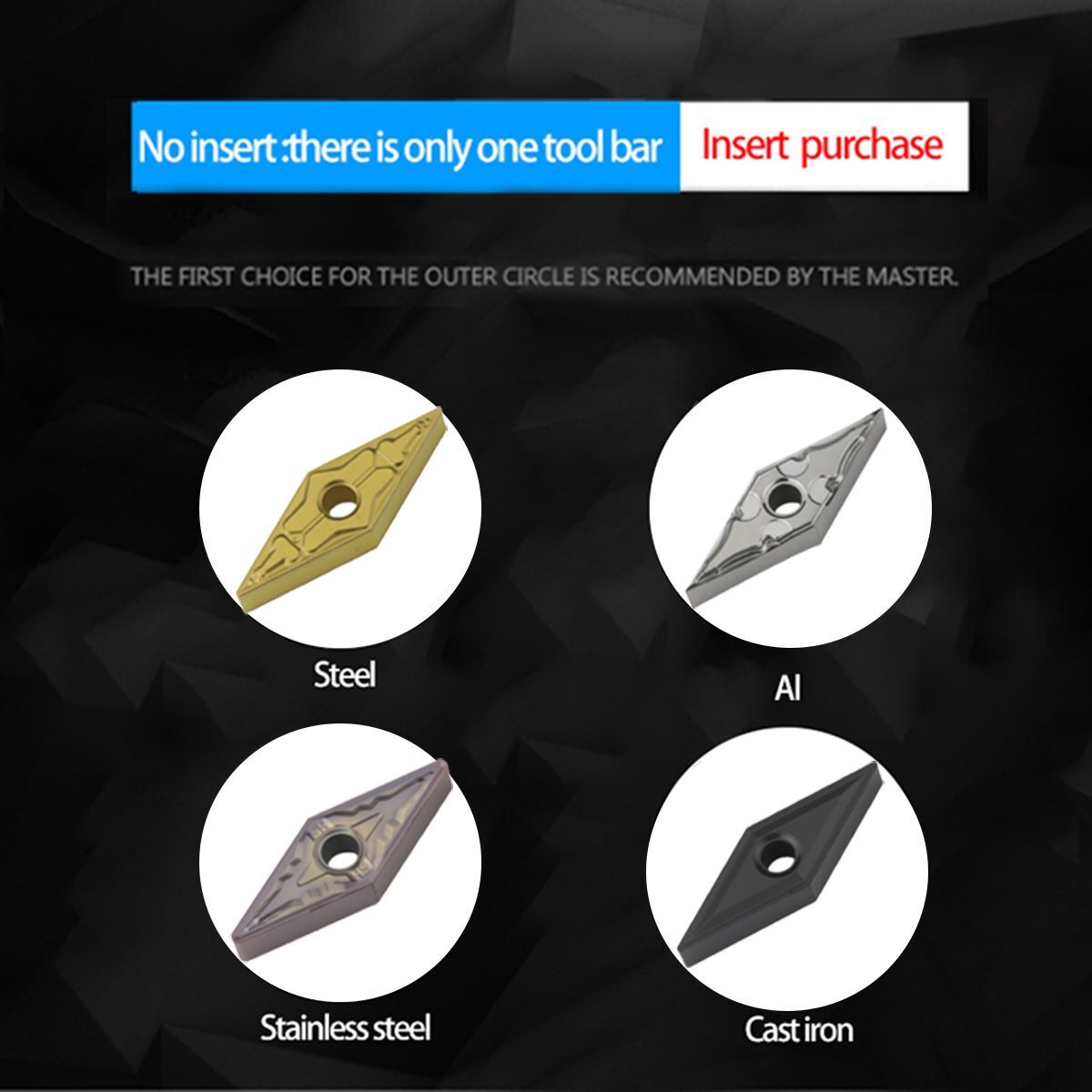Lathe Cutting Tools Set Hard Alloy Carbide Inserts External Turning Tool Holder