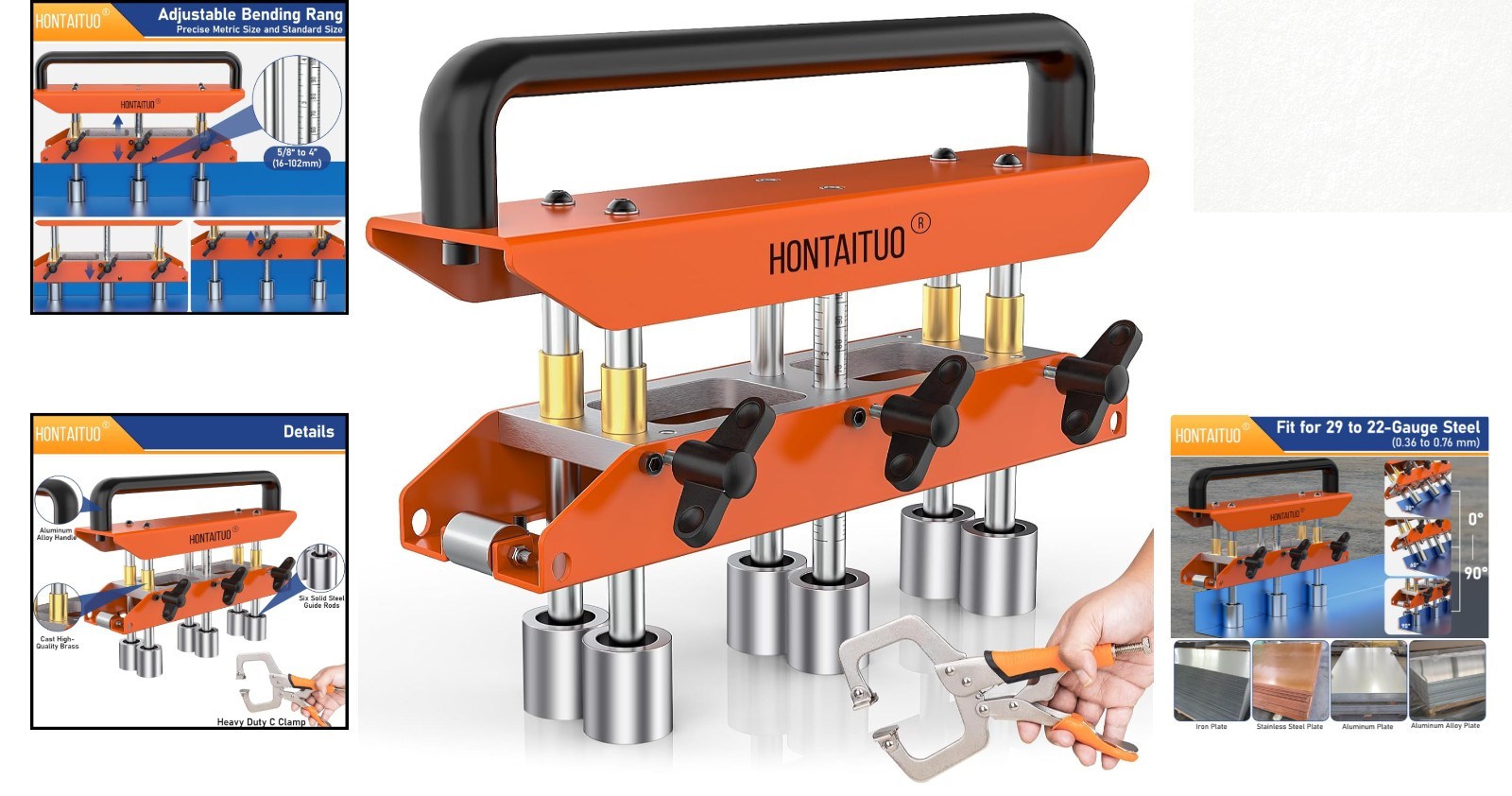 Heavy-Duty Metal Bender with Accurate Depth Gauge – 29 to 22 Gauge Compatibility